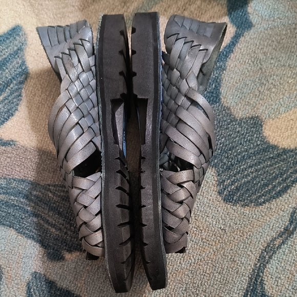 Brank X Braided Leather Sandals - Blue/Gray, New Without Tags - Picture 2 of 6